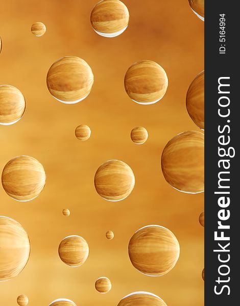 Abstract background of wood pattern, reflected in droplets