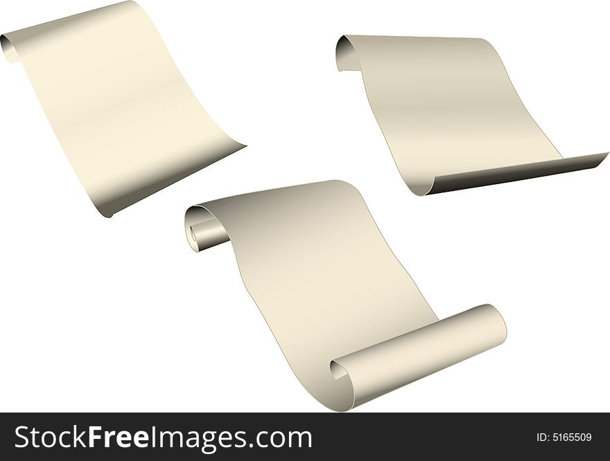 Illustration with three scroll isolated on white background. Illustration with three scroll isolated on white background