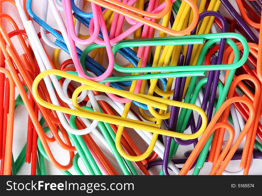 Colorful paperclips shot close up filling the frame. Colorful paperclips shot close up filling the frame