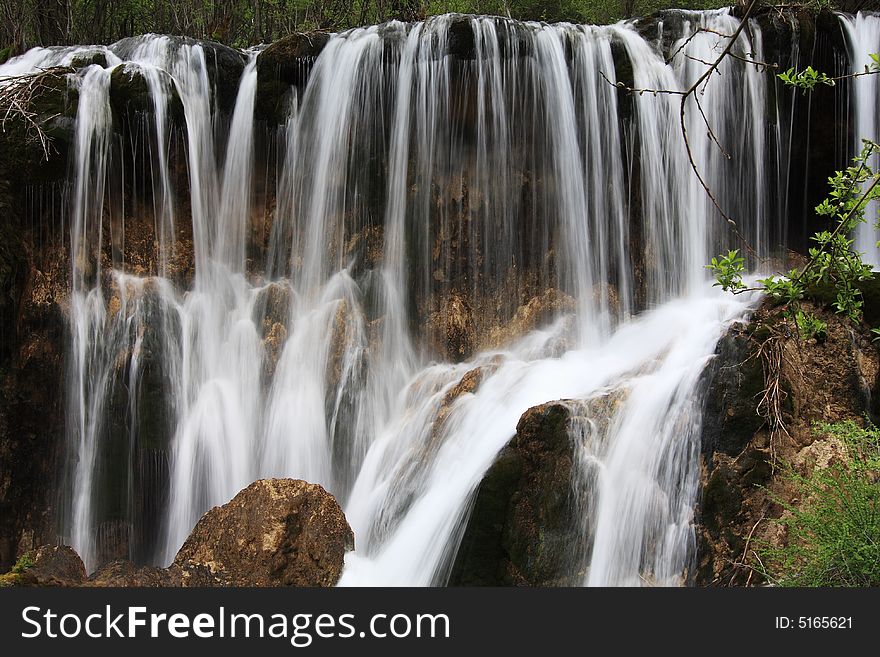 Waterfall In Jiuzhaigou Valley Scenic