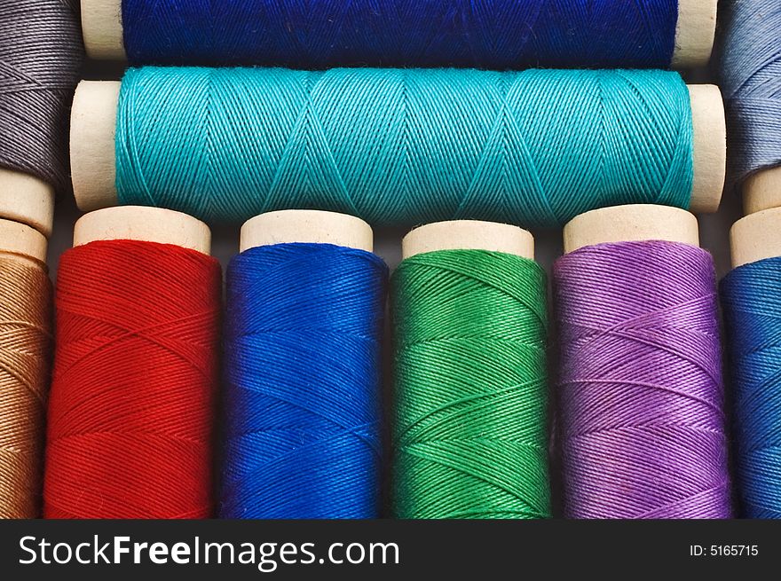 Colored sewing spools