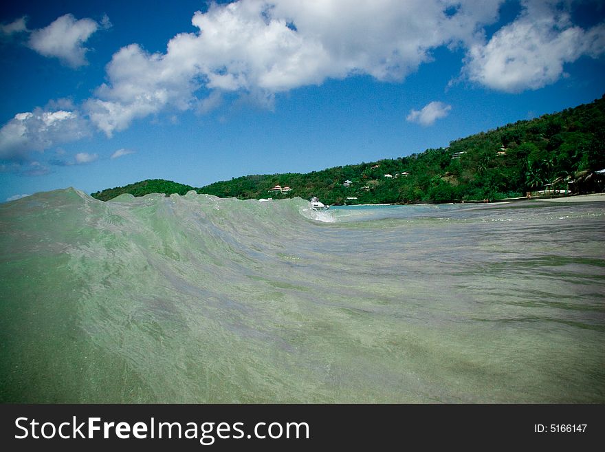 British Virgin Island ocean wave. British Virgin Island ocean wave