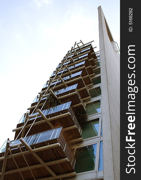 Condominium balconies in London, England