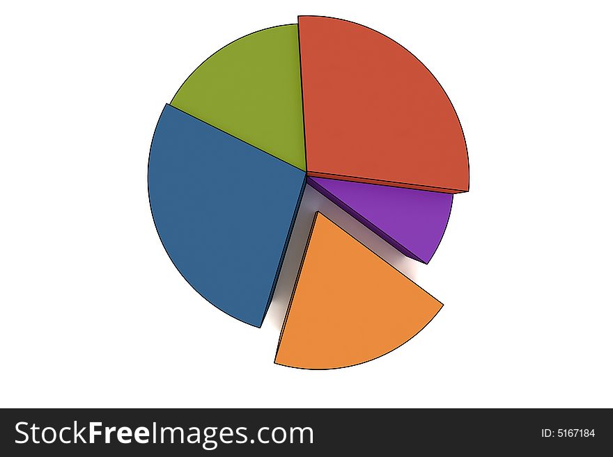 Statistics - 3d isolated multicolor diagram. Statistics - 3d isolated multicolor diagram