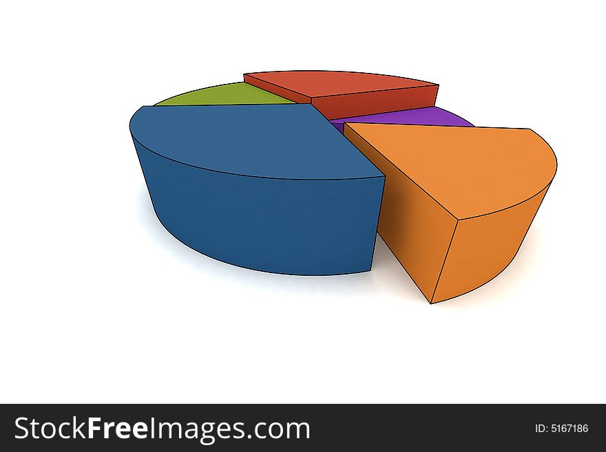 Statistics - 3d isolated multicolor diagram. Statistics - 3d isolated multicolor diagram