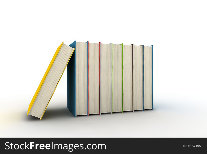 Pile of books - isolated on white background - photorealistic 3d render. Pile of books - isolated on white background - photorealistic 3d render