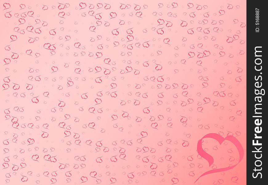 Pink background with great number of hearts. Pink background with great number of hearts