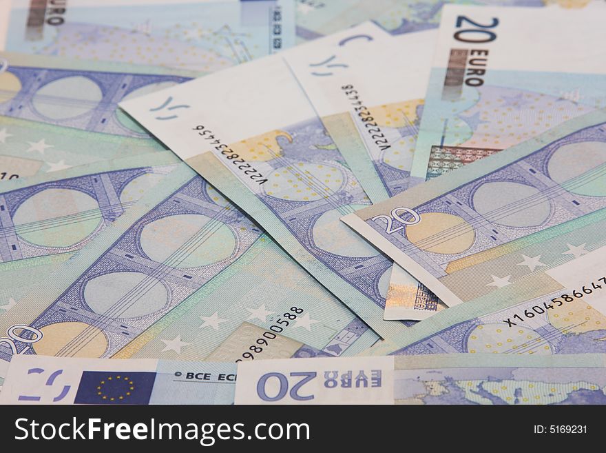 Abstract colorful photo of european banknotes