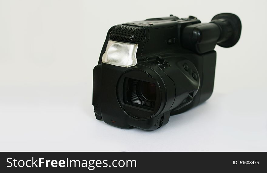 Black Camcorder On A Light Background