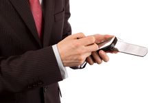 Hands Of A Businessman Tapping On A Pda Stock Image Hands Of A Businessman Tapping On A Pda Stock Image
