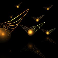 Gold Wings And Balls Royalty Free Stock Photography Gold Wings And Balls Royalty Free Stock Photography