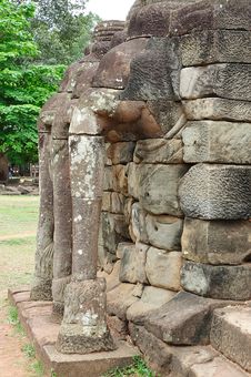 Cambodia; Angkor; Elephant Terrace Royalty Free Stock Photo Cambodia; Angkor; Elephant Terrace Royalty Free Stock Photo