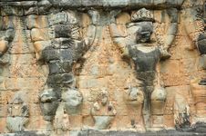 Cambodia; Angkor; Elephant Terrace Royalty Free Stock Images Cambodia; Angkor; Elephant Terrace Royalty Free Stock Images