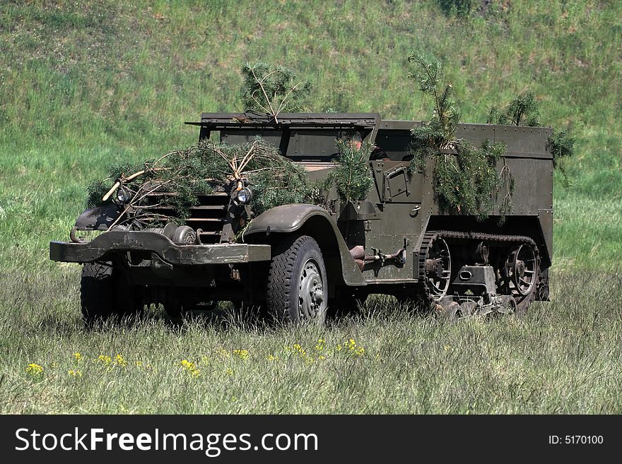 Russian armored personnel carrier from World War II.