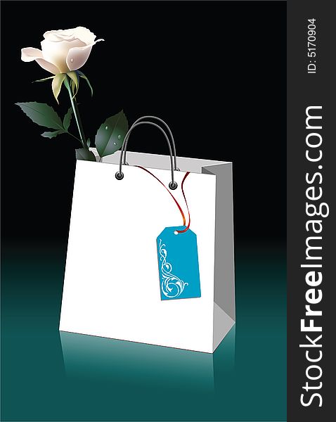 Shopping  Bag with Rose