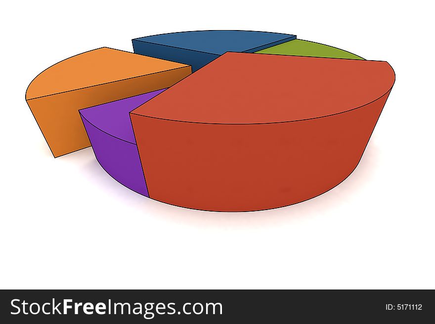 Statistics - 3d isolated multicolor diagram. Statistics - 3d isolated multicolor diagram