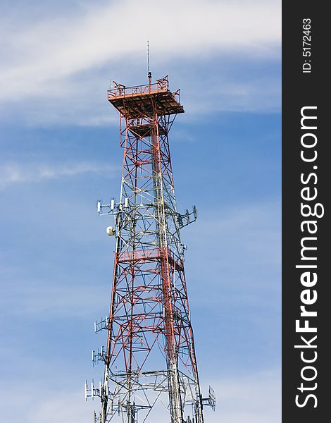 Communications Tower under amazing clouds.