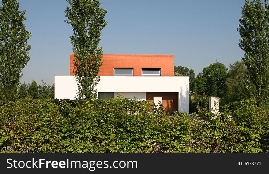 Modern villa close to farmland. Modern villa close to farmland