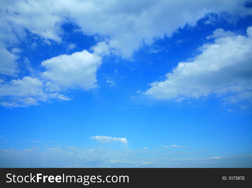 Blue sky with clouds on it