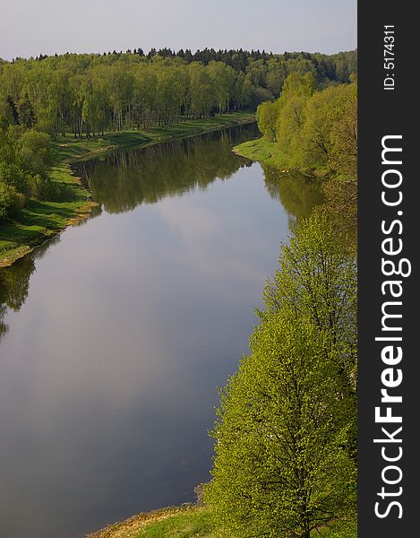 River Ruza in Moscow region . Spring.