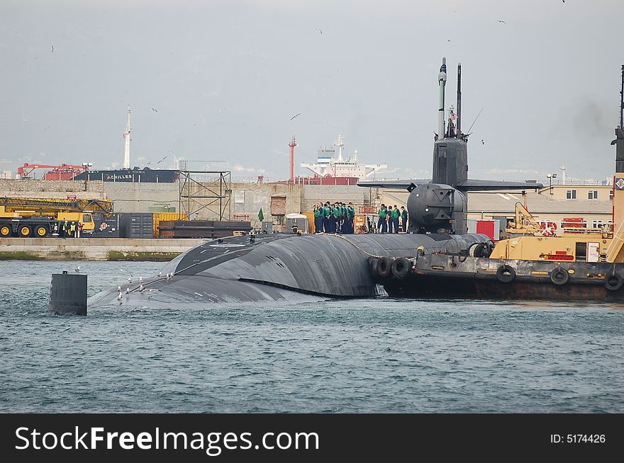 The SSGN USS Florida arrives in Gibraltar