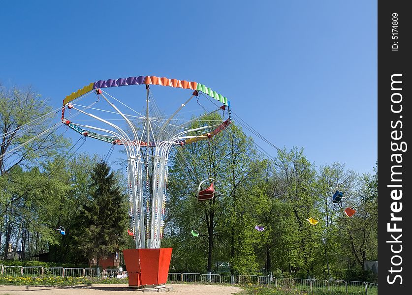 Attraction in park of rest in the afternoon