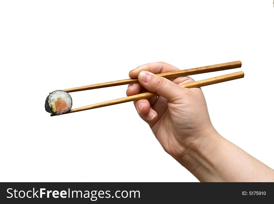 Roll Holded By Chopsticks