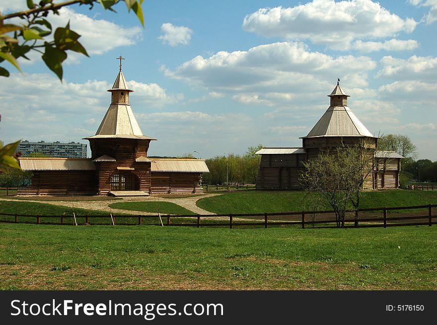 Old russian architecture, home from wood