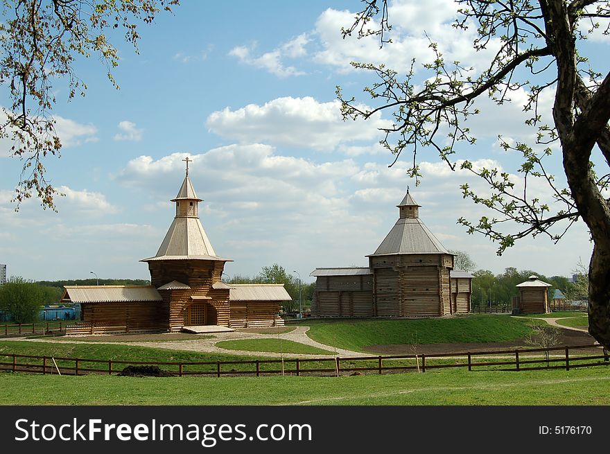 Old russian architecture, home from wood