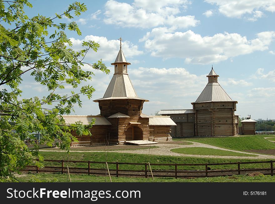 Old russian architecture, home from wood