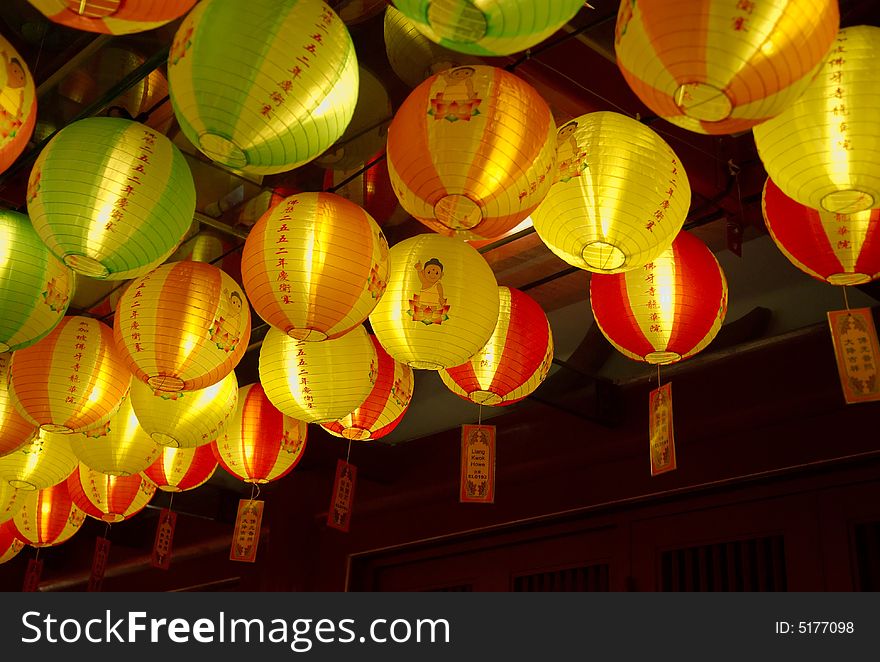 Vesak lightup, Singapore Chinatown, 2008. Vesak lightup, Singapore Chinatown, 2008