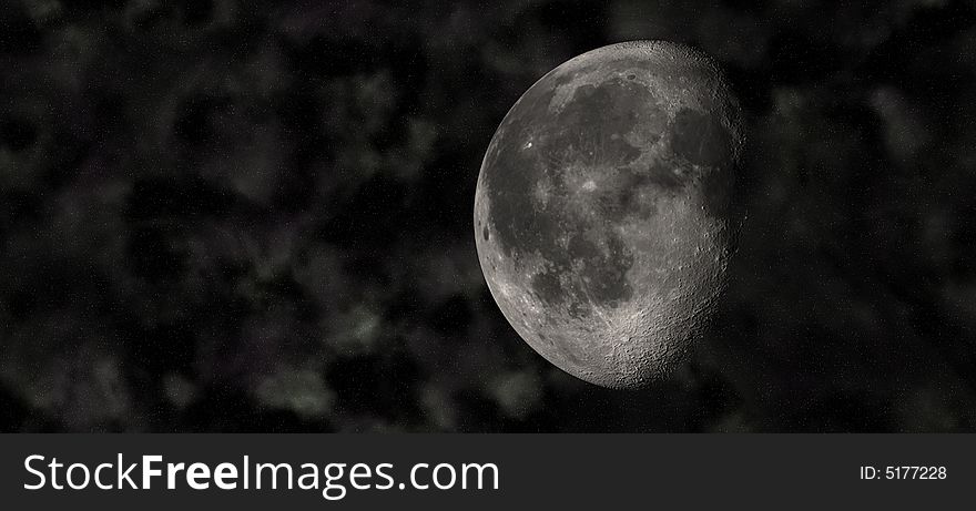 Moon in a black background