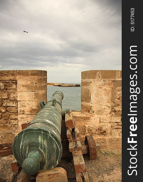 Old cannon Essaouira harbour Morocco