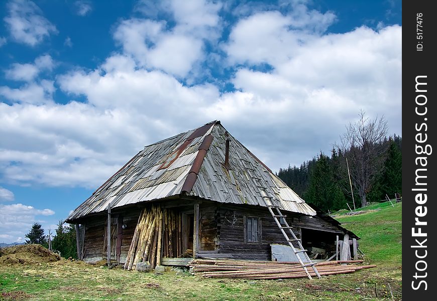 Hut In Romania Mountains