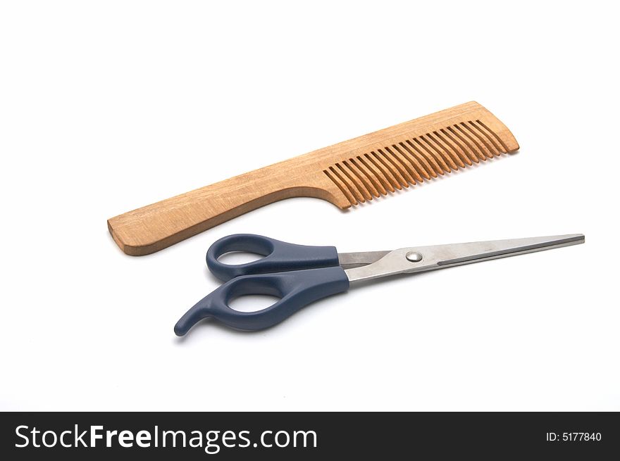 Set for a hairstyle of hair on a white background