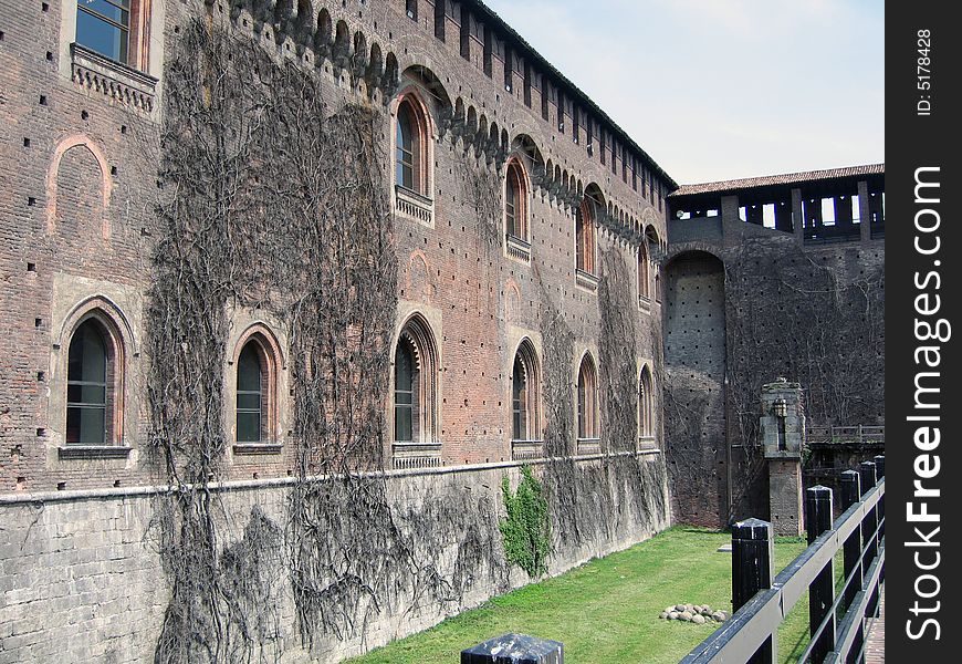 Detail of the Sforzesco Castle in Milan, Italy. Detail of the Sforzesco Castle in Milan, Italy