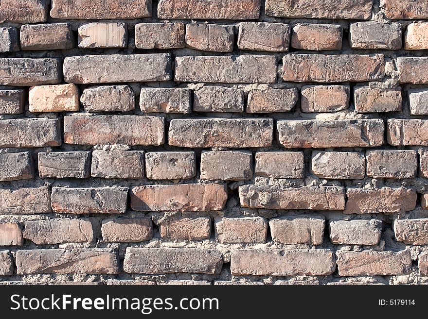 Old brick wall. Abstract texture. Close up.