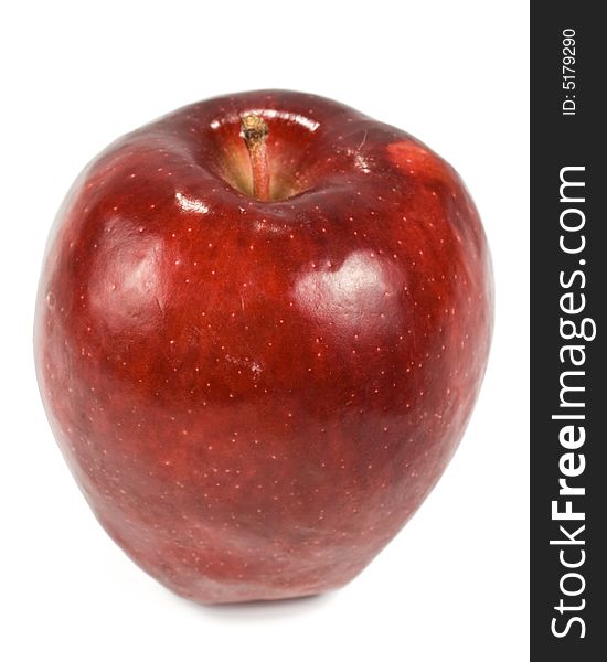 Fresh red apples on a white background