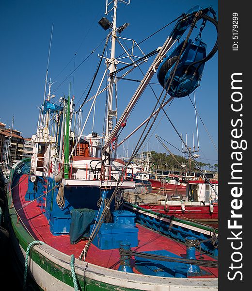 Fishing ships in Lekeitio, Basque Country, Spain