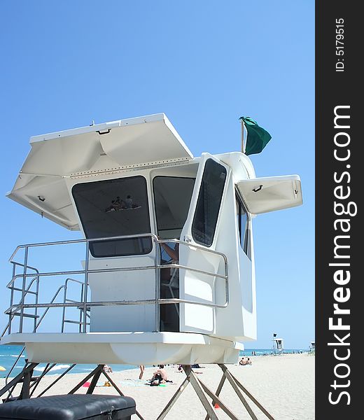 Sunny Seaside Afternoon, Palm Beach, Florida Lifeguard Station