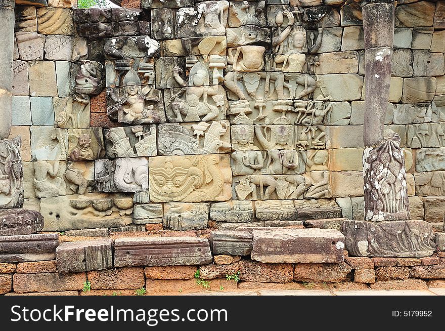 Cambodia; Angkor; Elephant terrace