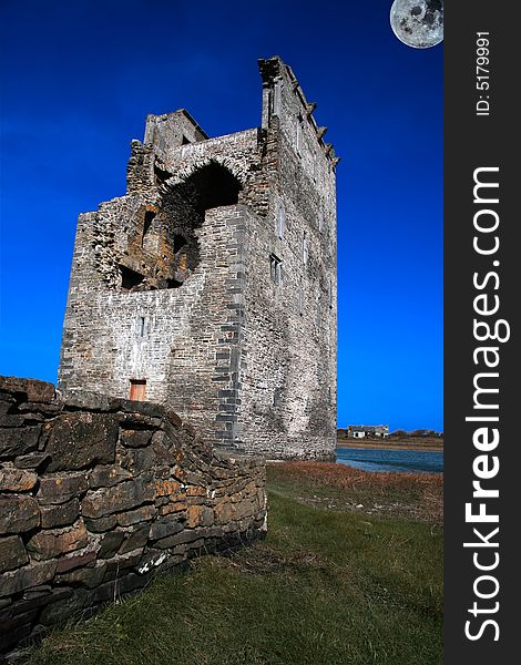 An old ancient castle on the shannon river in ireland. An old ancient castle on the shannon river in ireland