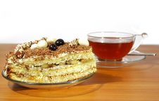 Cup Of Tea, Spoon And Cake Royalty Free Stock Images Cup Of Tea, Spoon And Cake Royalty Free Stock Images