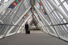 Businesswoman In Walkway Stock Photography