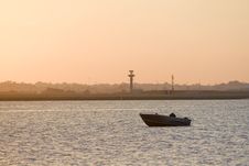 Angler Fishing On A Sea Royalty Free Stock Image