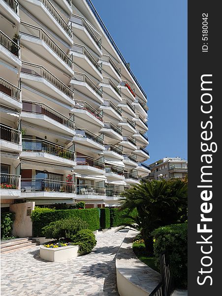 Modern Hotel Against Blue Sky, Cannes