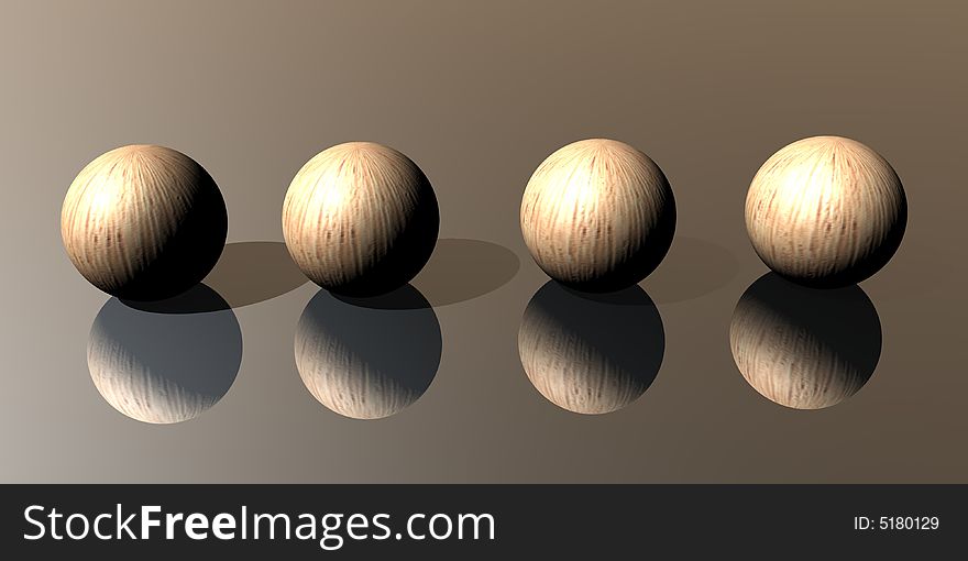 Abstract 3D Wood Ball