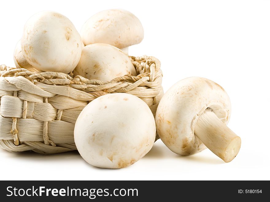 Fresh mushrooms isolated on a white background. Clipping path included.