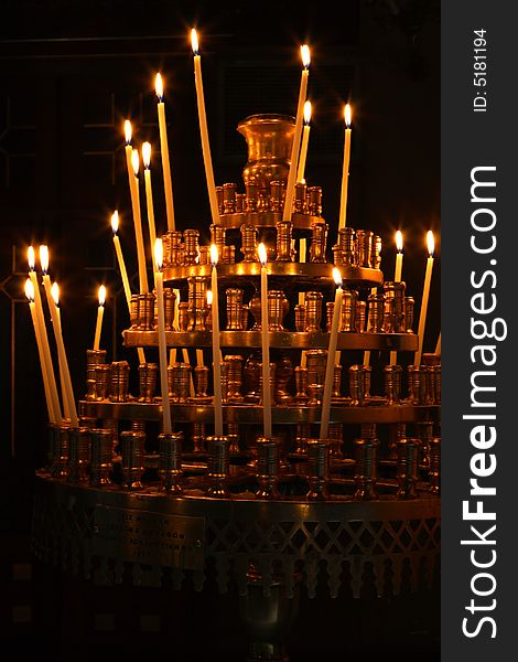 Candles in the Cathedral in Athens