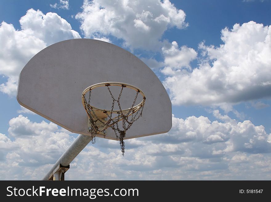 Basketball Hoop With a Sky Background